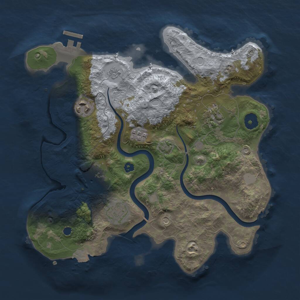 Rust Map: Procedural Map, Size: 3000, Seed: 250, 10 Monuments