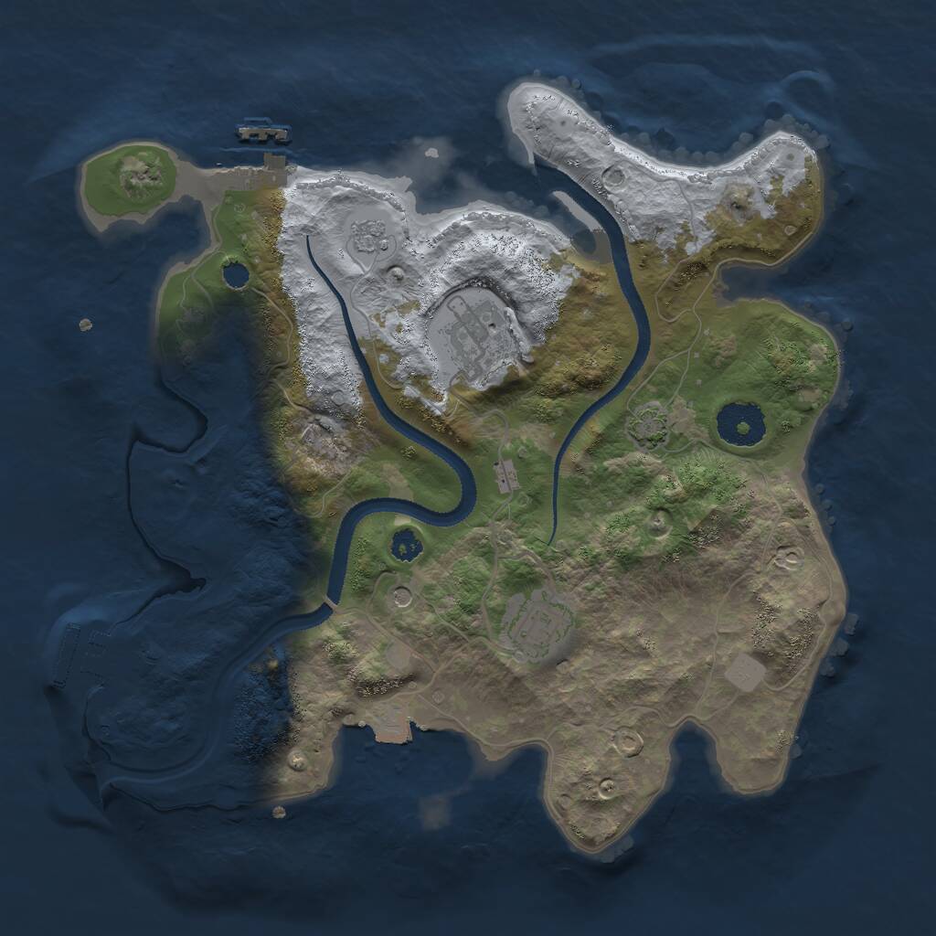 Rust Map: Procedural Map, Size: 3000, Seed: 250, 8 Monuments