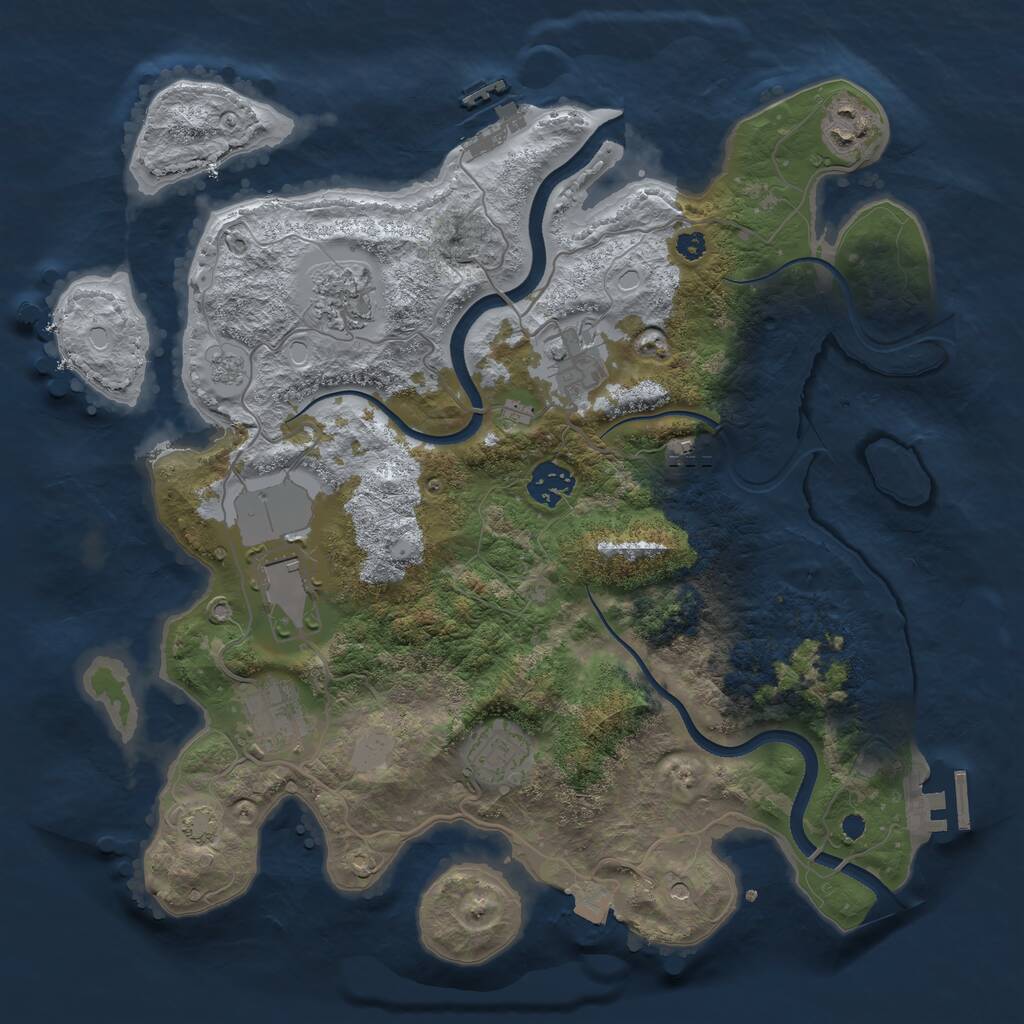 Rust Map: Procedural Map, Size: 3500, Seed: 354531, 14 Monuments