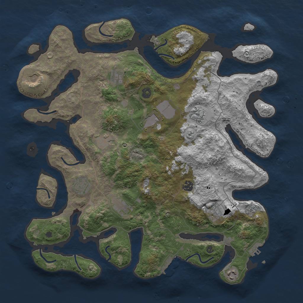 Rust Map: Procedural Map, Size: 4250, Seed: 140864889, 16 Monuments