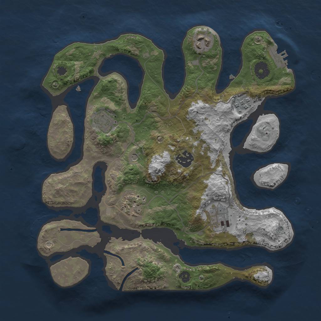 Rust Map: Procedural Map, Size: 3000, Seed: 356, 10 Monuments