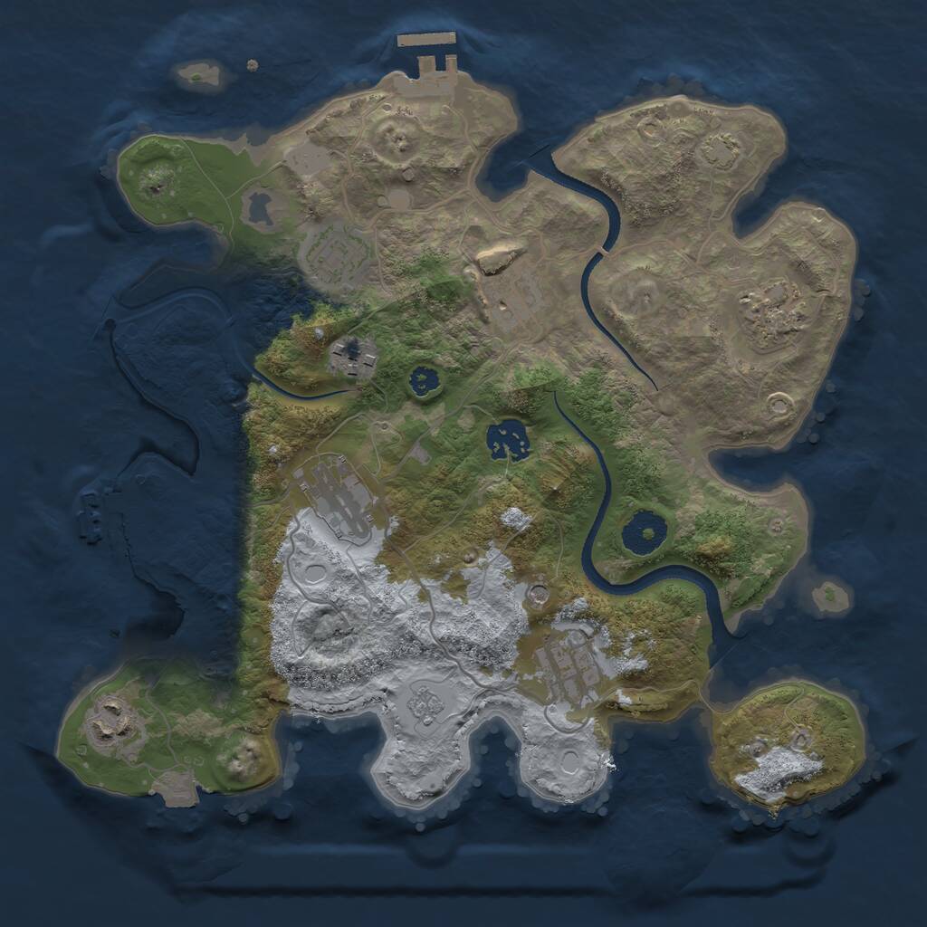 Rust Map: Procedural Map, Size: 3200, Seed: 1814311326, 14 Monuments