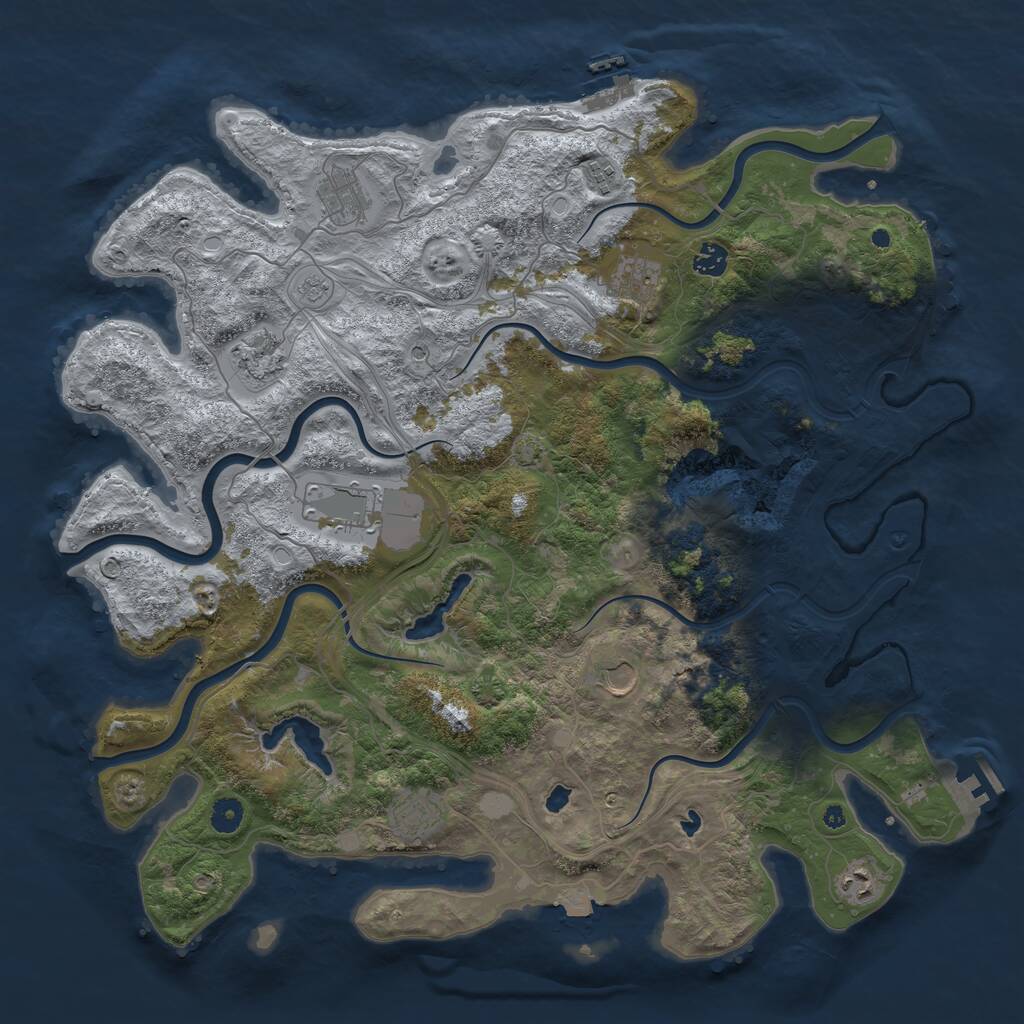 Rust Map: Procedural Map, Size: 4500, Seed: 856784, 15 Monuments