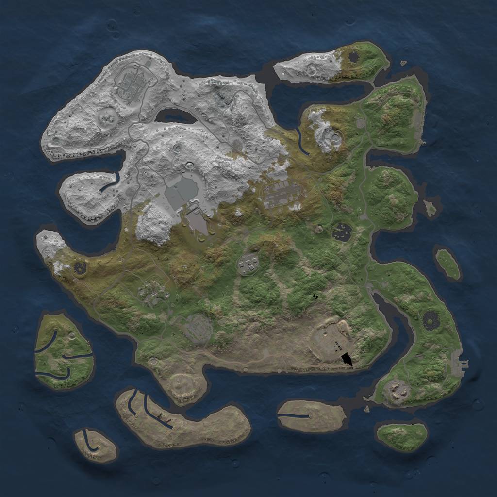 Rust Map: Procedural Map, Size: 4000, Seed: 3534567, 14 Monuments