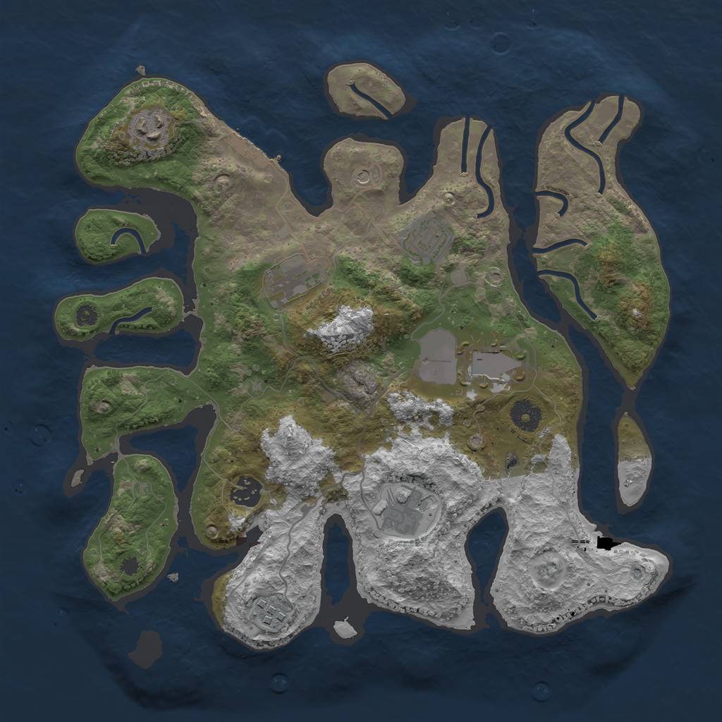 Rust Map: Procedural Map, Size: 3500, Seed: 13310, 11 Monuments