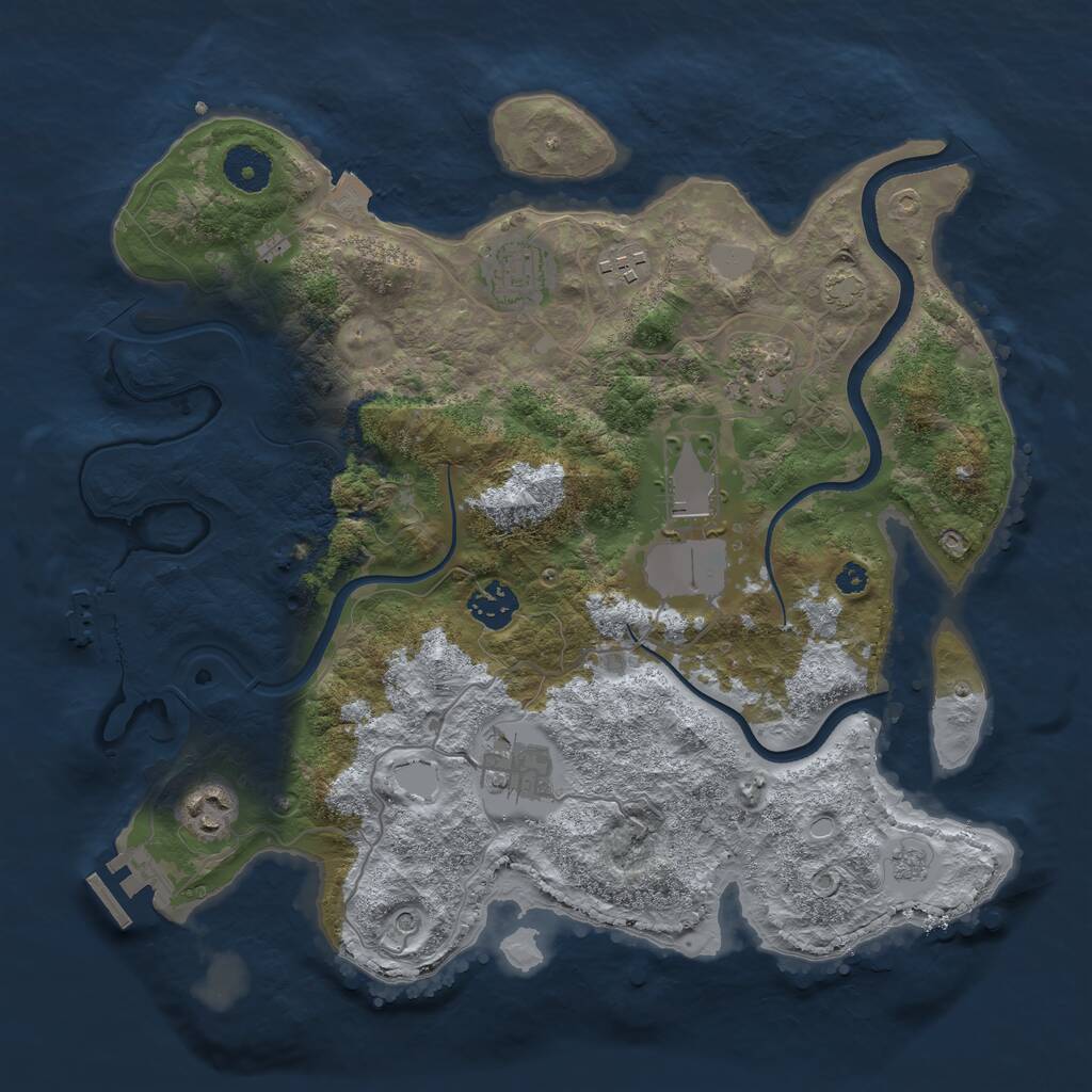 Rust Map: Procedural Map, Size: 3500, Seed: 13310, 13 Monuments