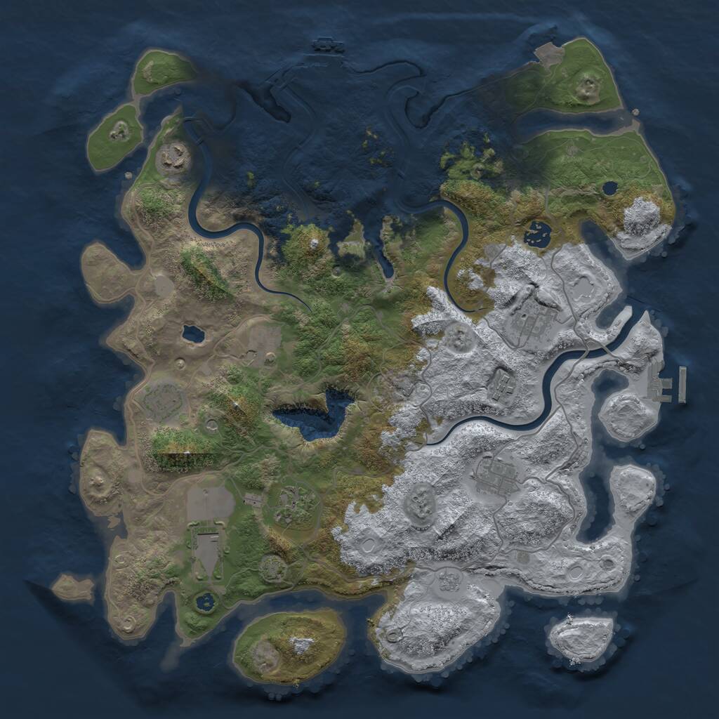 Rust Map: Procedural Map, Size: 4000, Seed: 839167, 15 Monuments