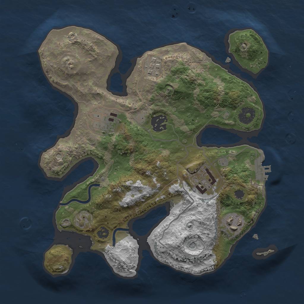 Rust Map: Procedural Map, Size: 2700, Seed: 922668599, 9 Monuments