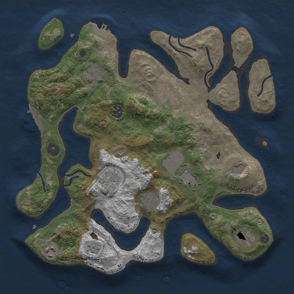 Rust Map: Procedural Map, Size: 3500, Seed: 1116561133, 15 Monuments