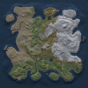 Thumbnail Rust Map: Procedural Map, Size: 3500, Seed: 56341200, 13 Monuments