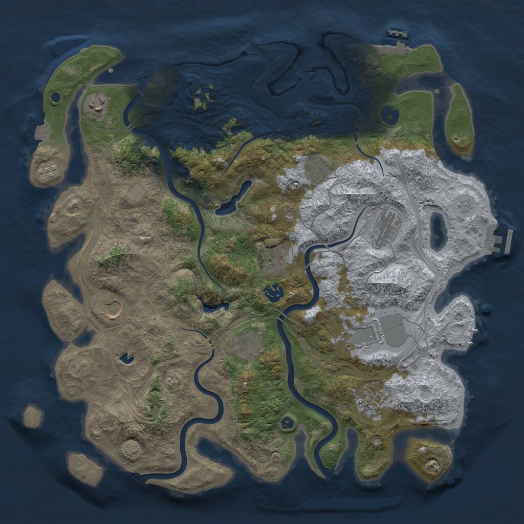 Rust Map: Procedural Map, Size: 4250, Seed: 91556, 16 Monuments