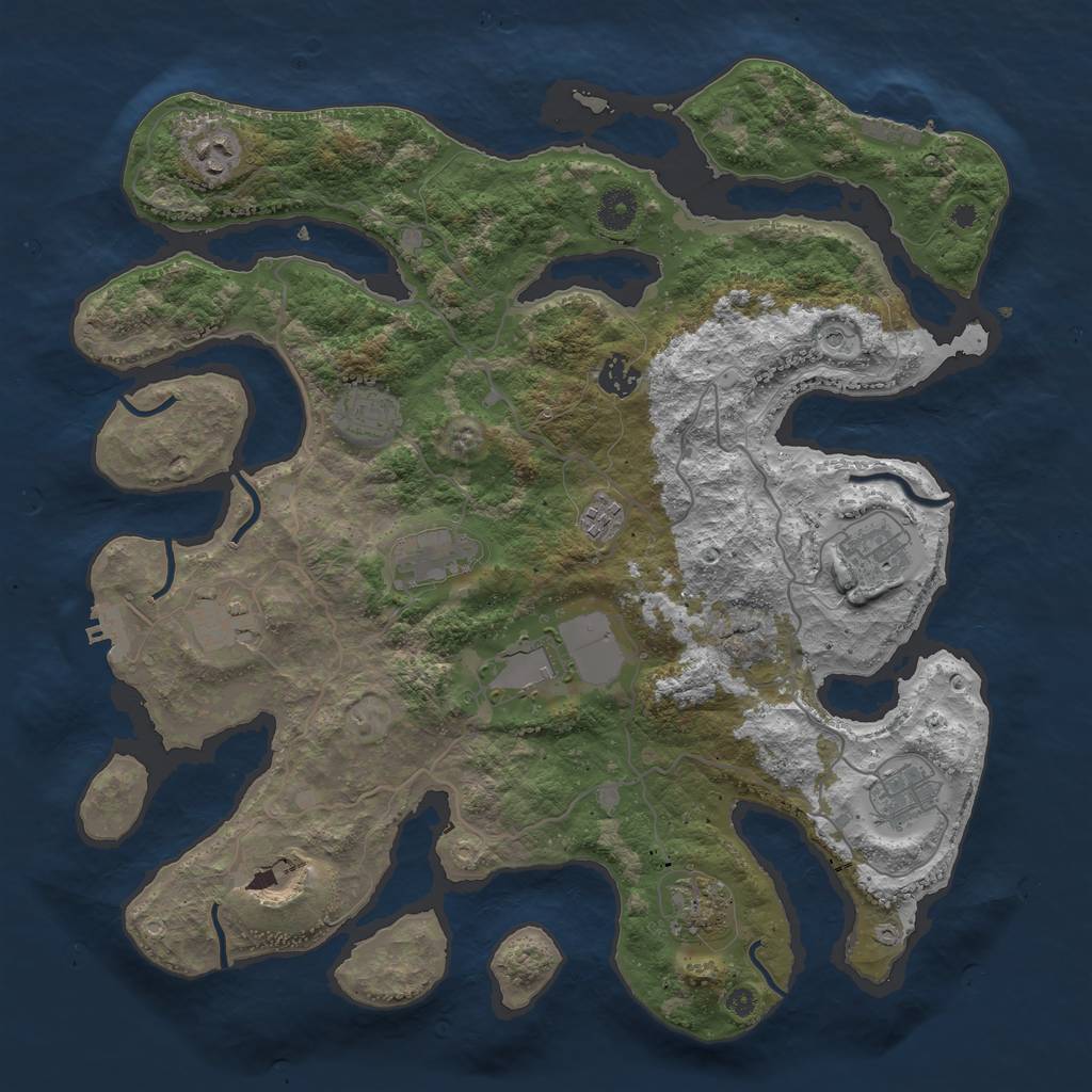 Rust Map: Procedural Map, Size: 4000, Seed: 2002138377, 16 Monuments