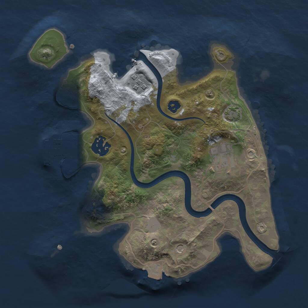 Rust Map: Procedural Map, Size: 2500, Seed: 378548, 7 Monuments