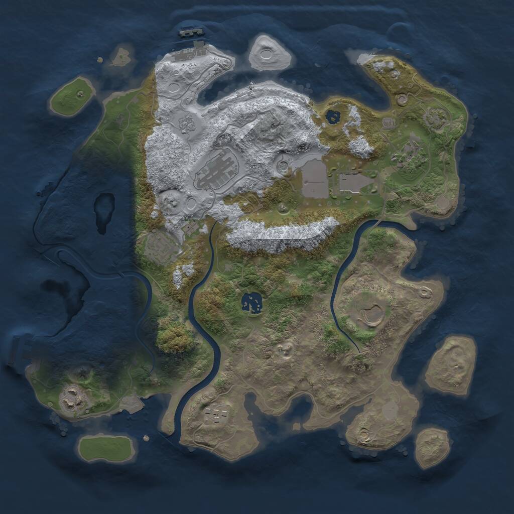 Rust Map: Procedural Map, Size: 3500, Seed: 197, 14 Monuments