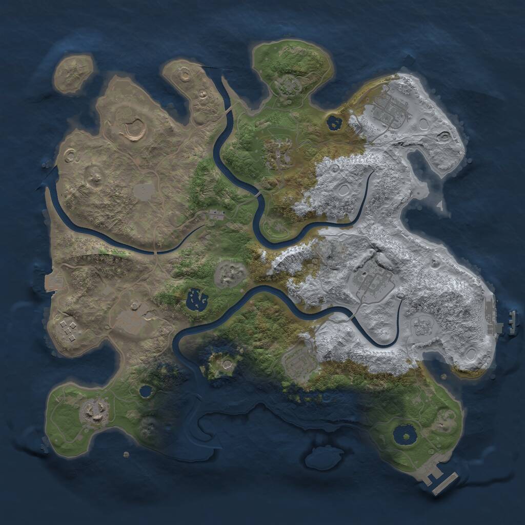 Rust Map: Procedural Map, Size: 3500, Seed: 1358989700, 15 Monuments