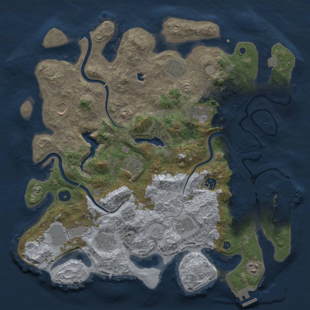Rust Map: Procedural Map, Size: 4000, Seed: 2026966667, 16 Monuments