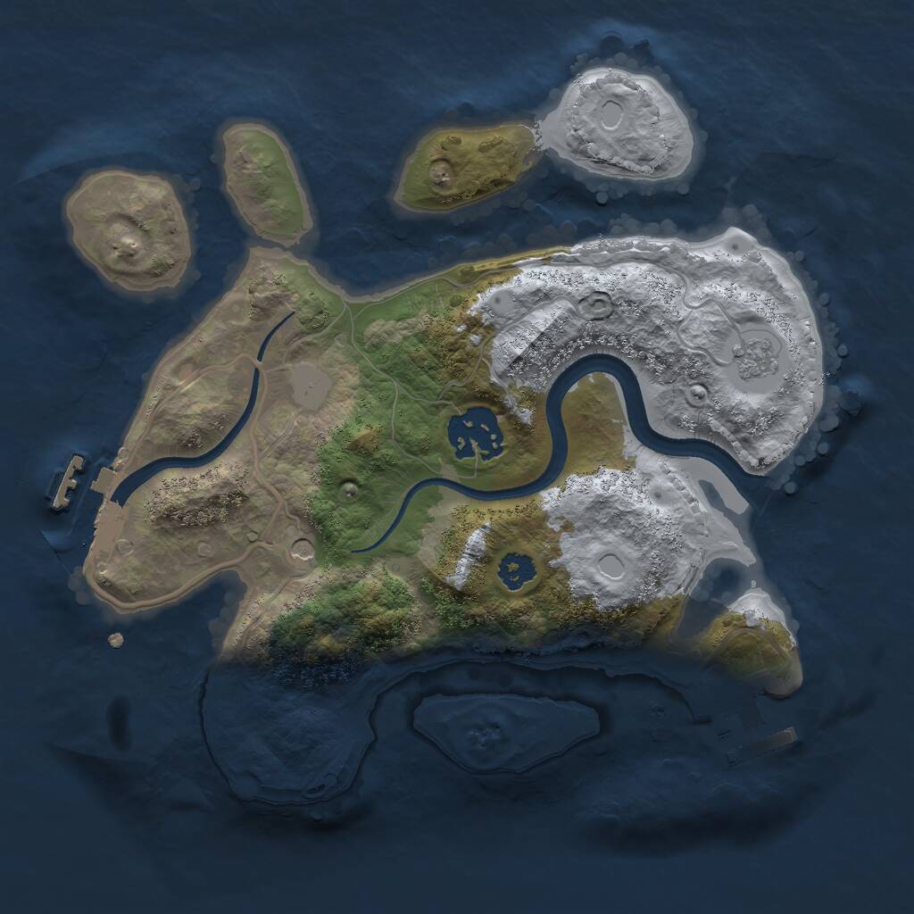 Rust Map: Procedural Map, Size: 2500, Seed: 1029980985, 6 Monuments