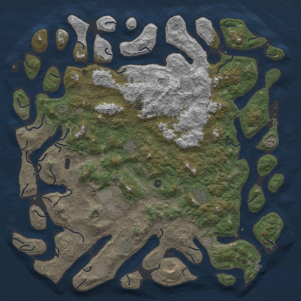 Rust Map: Procedural Map, Size: 6000, Seed: 1618, 15 Monuments