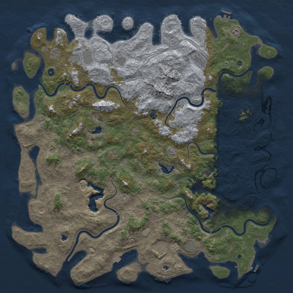 Rust Map: Procedural Map, Size: 6000, Seed: 1618, 17 Monuments