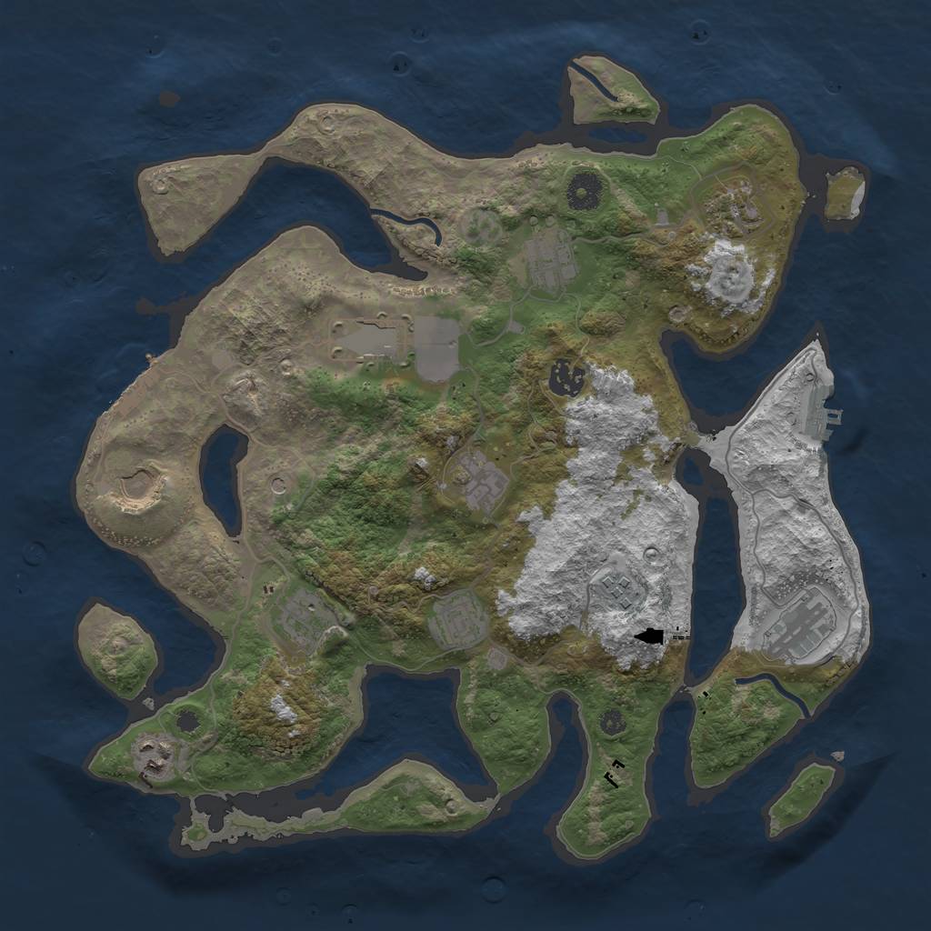 Rust Map: Procedural Map, Size: 3750, Seed: 1623063810, 16 Monuments