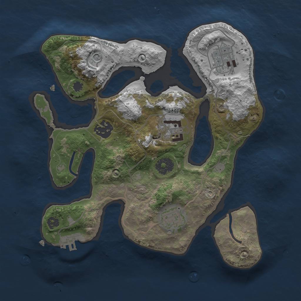 Rust Map: Procedural Map, Size: 2600, Seed: 2007708147, 8 Monuments