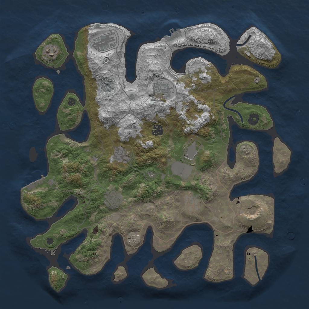 Rust Map: Procedural Map, Size: 4000, Seed: 99811, 15 Monuments