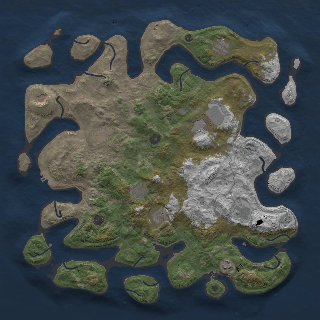 Rust Map: Procedural Map, Size: 4500, Seed: 1422318678, 14 Monuments