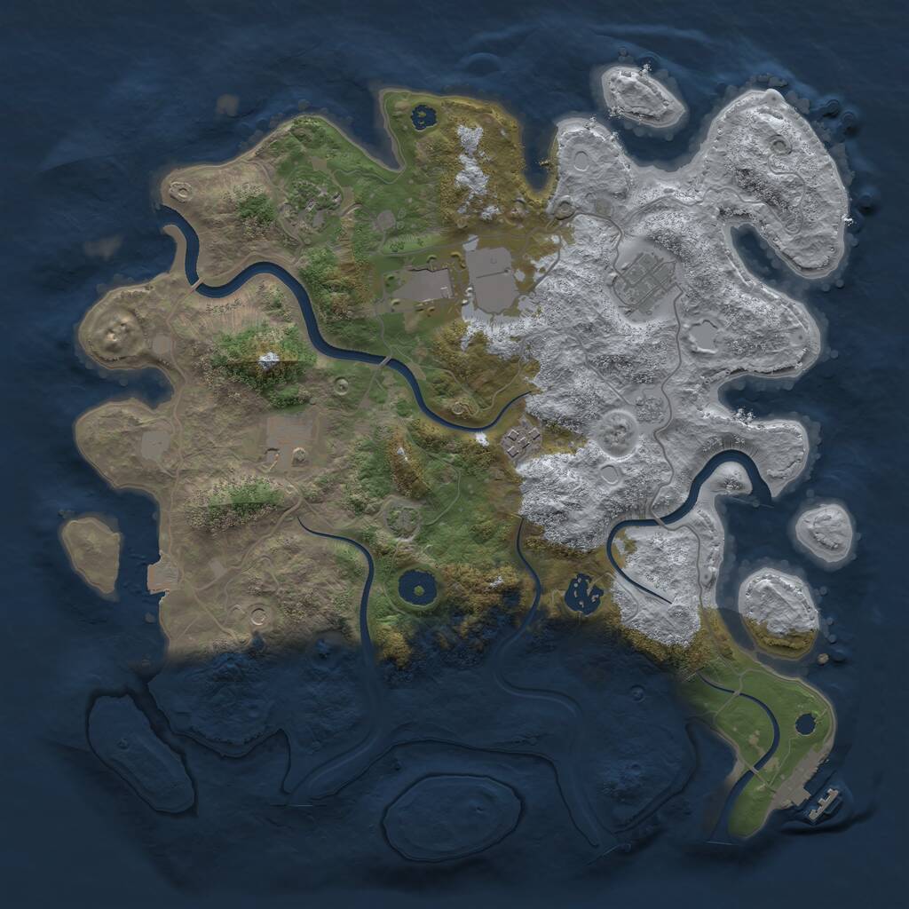 Rust Map: Procedural Map, Size: 3625, Seed: 12800, 11 Monuments