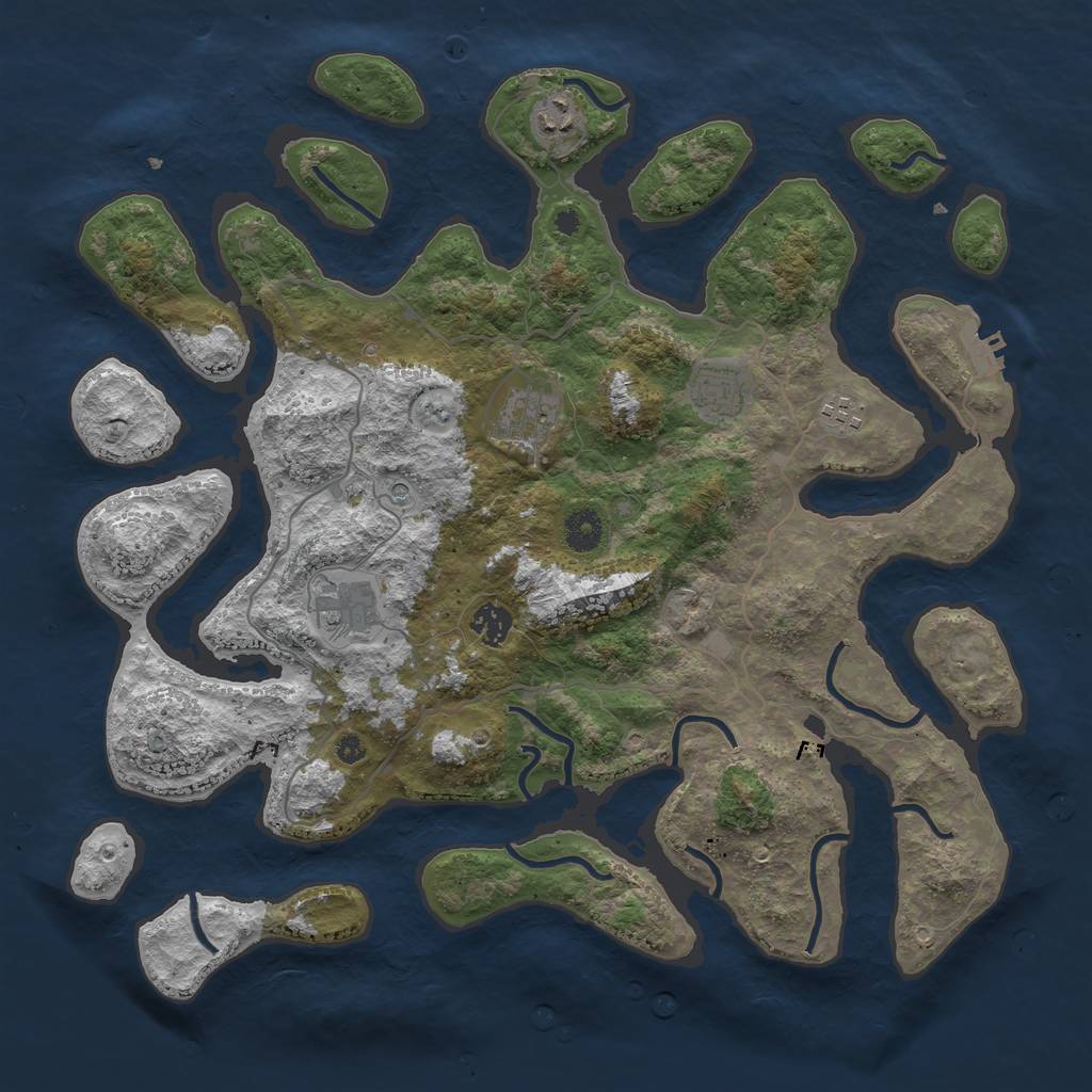 Rust Map: Procedural Map, Size: 4000, Seed: 187045, 10 Monuments