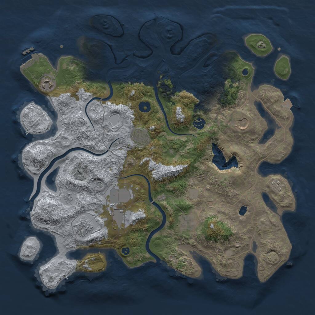Rust Map: Procedural Map, Size: 4000, Seed: 187045, 13 Monuments