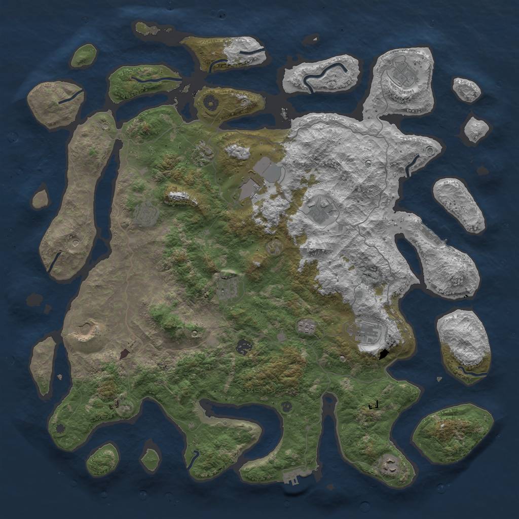 Rust Map: Procedural Map, Size: 5000, Seed: 1744090199, 16 Monuments