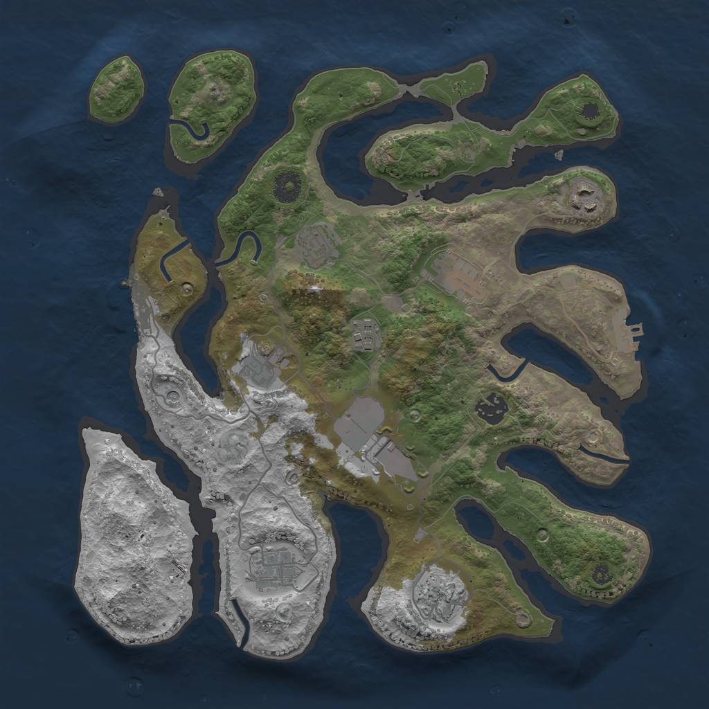 Rust Map: Procedural Map, Size: 3500, Seed: 2017942017, 14 Monuments