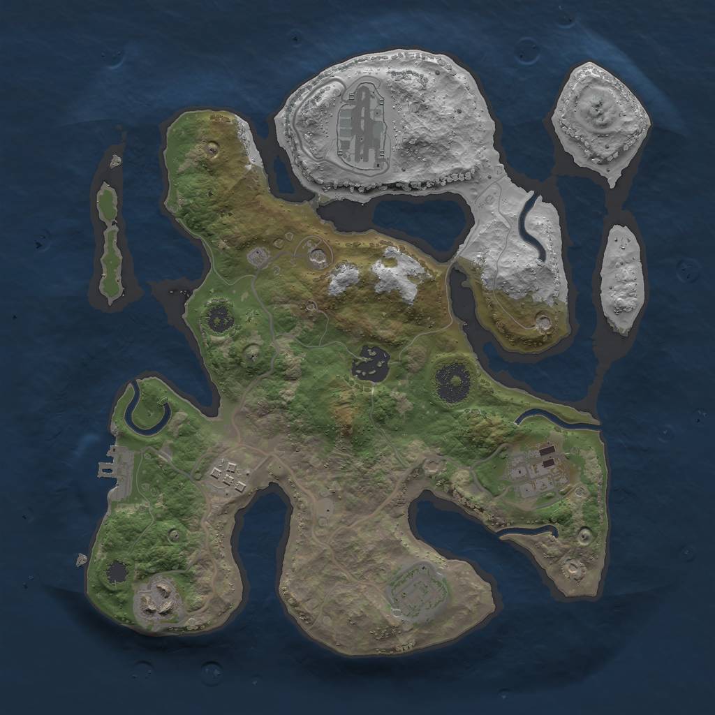 Rust Map: Procedural Map, Size: 2850, Seed: 92, 10 Monuments