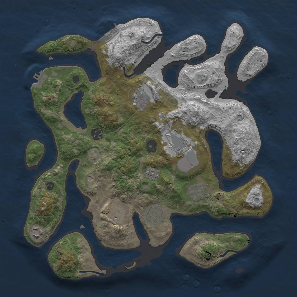 Rust Map: Procedural Map, Size: 3600, Seed: 5865123, 13 Monuments