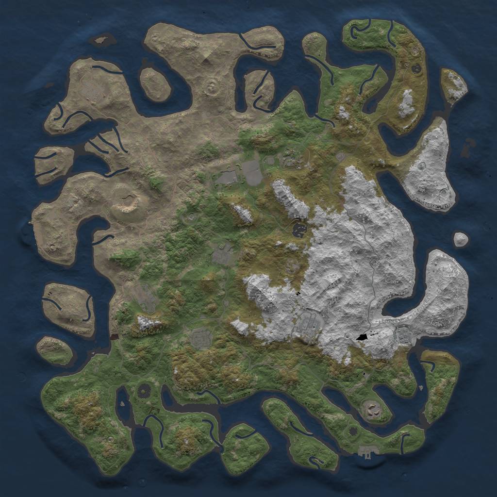 Rust Map: Procedural Map, Size: 5200, Seed: 66642069, 16 Monuments