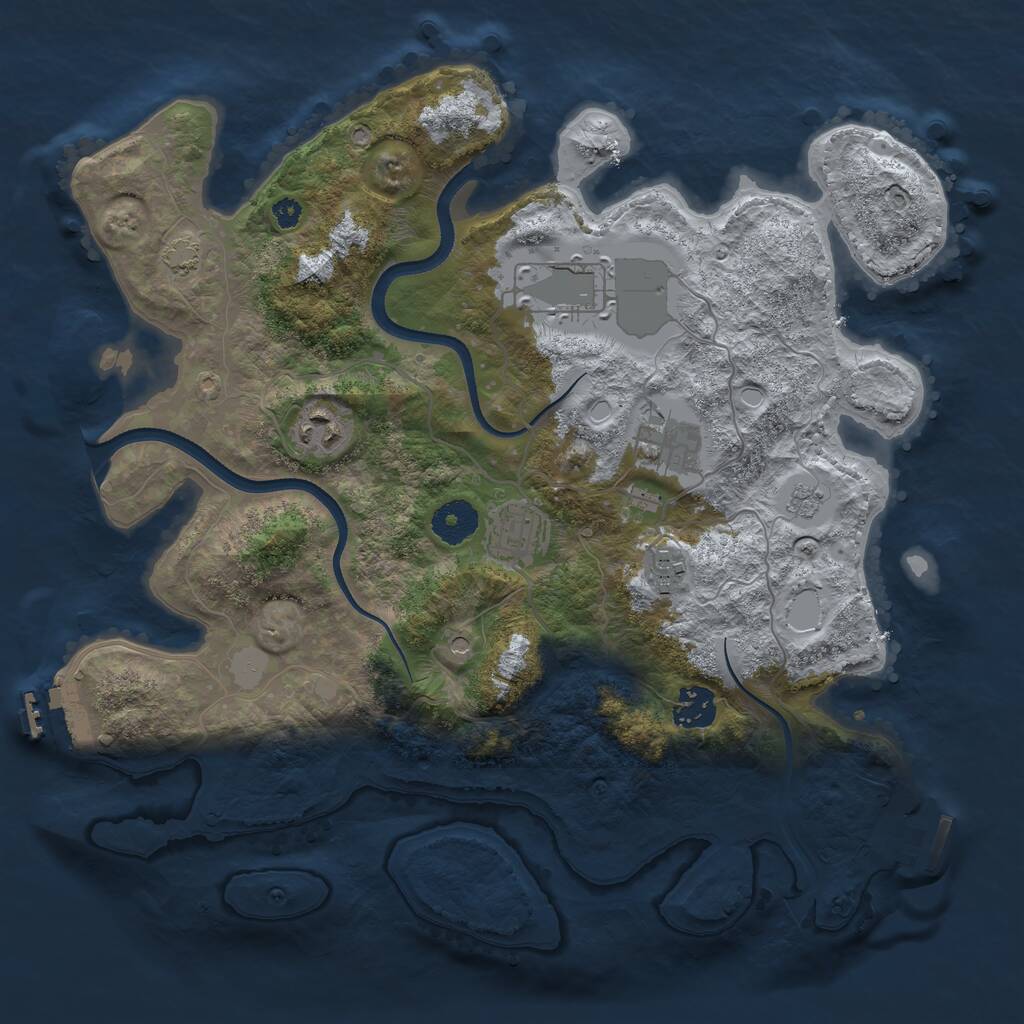 Rust Map: Procedural Map, Size: 3500, Seed: 273819, 12 Monuments