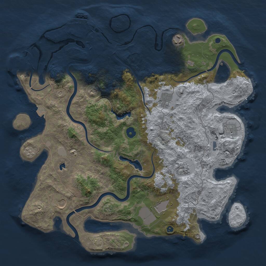 Rust Map: Procedural Map, Size: 4000, Seed: 239709591, 13 Monuments