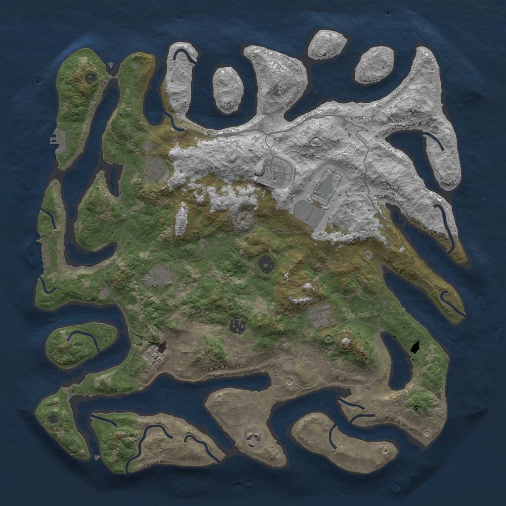 Rust Map: Procedural Map, Size: 4500, Seed: 120210722, 13 Monuments