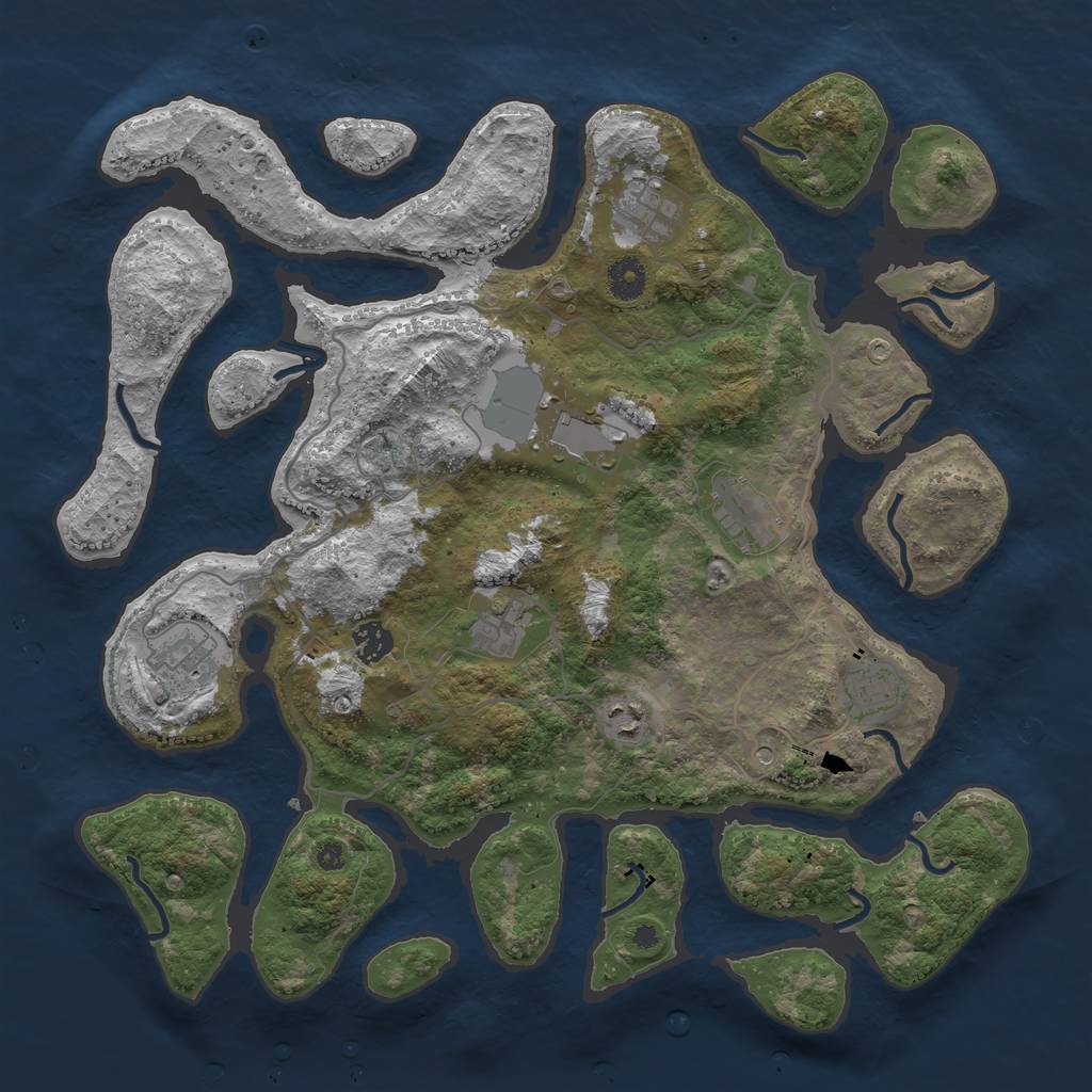 Rust Map: Procedural Map, Size: 4000, Seed: 6395, 11 Monuments