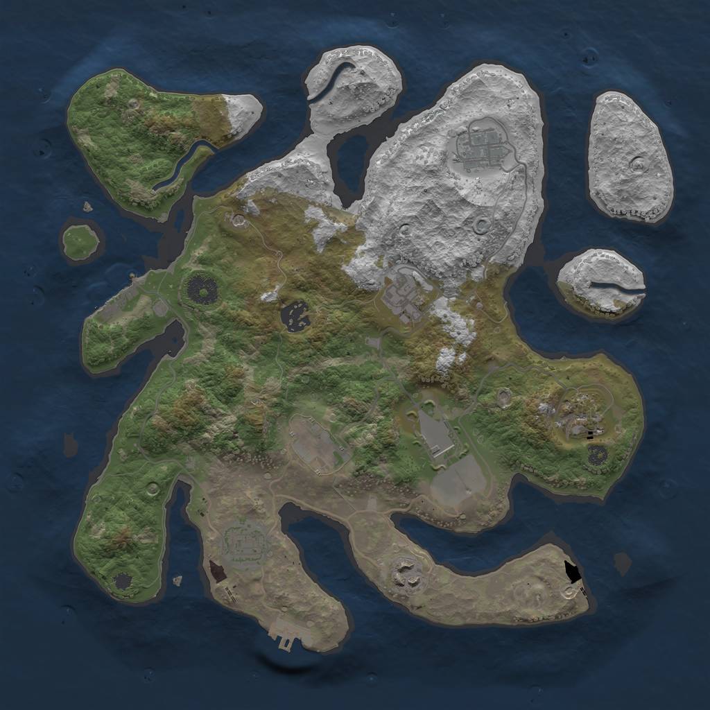 Rust Map: Procedural Map, Size: 3500, Seed: 1599149295, 13 Monuments