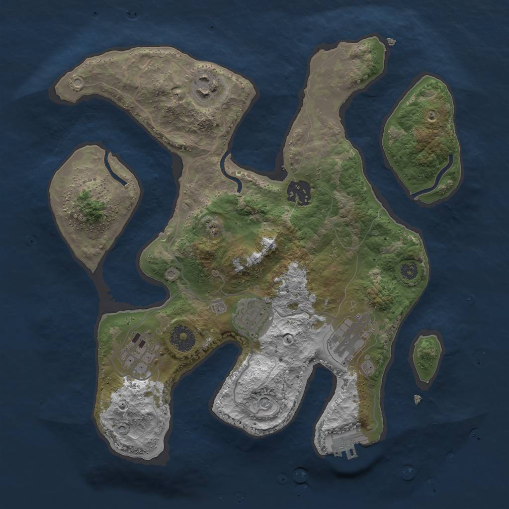 Rust Map: Procedural Map, Size: 3000, Seed: 1219435144, 9 Monuments