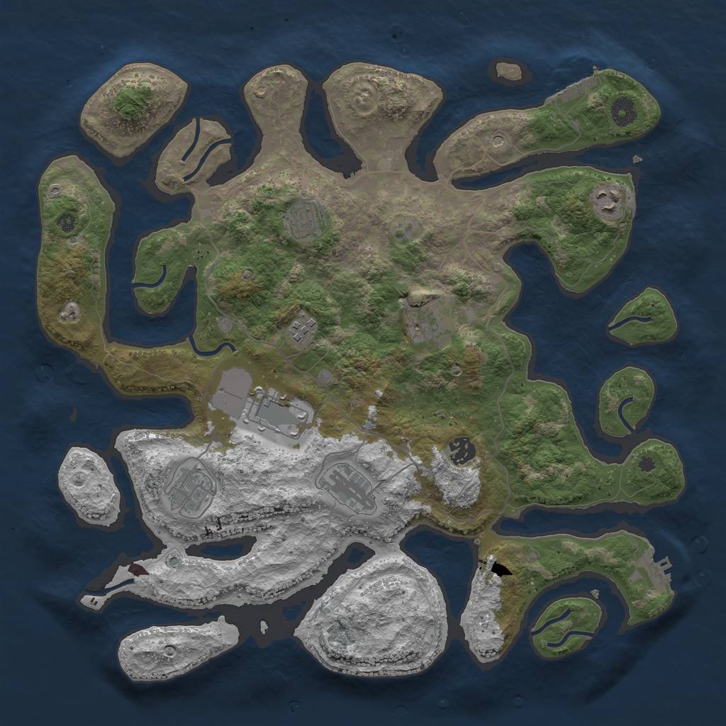 Rust Map: Procedural Map, Size: 4000, Seed: 8741415, 13 Monuments