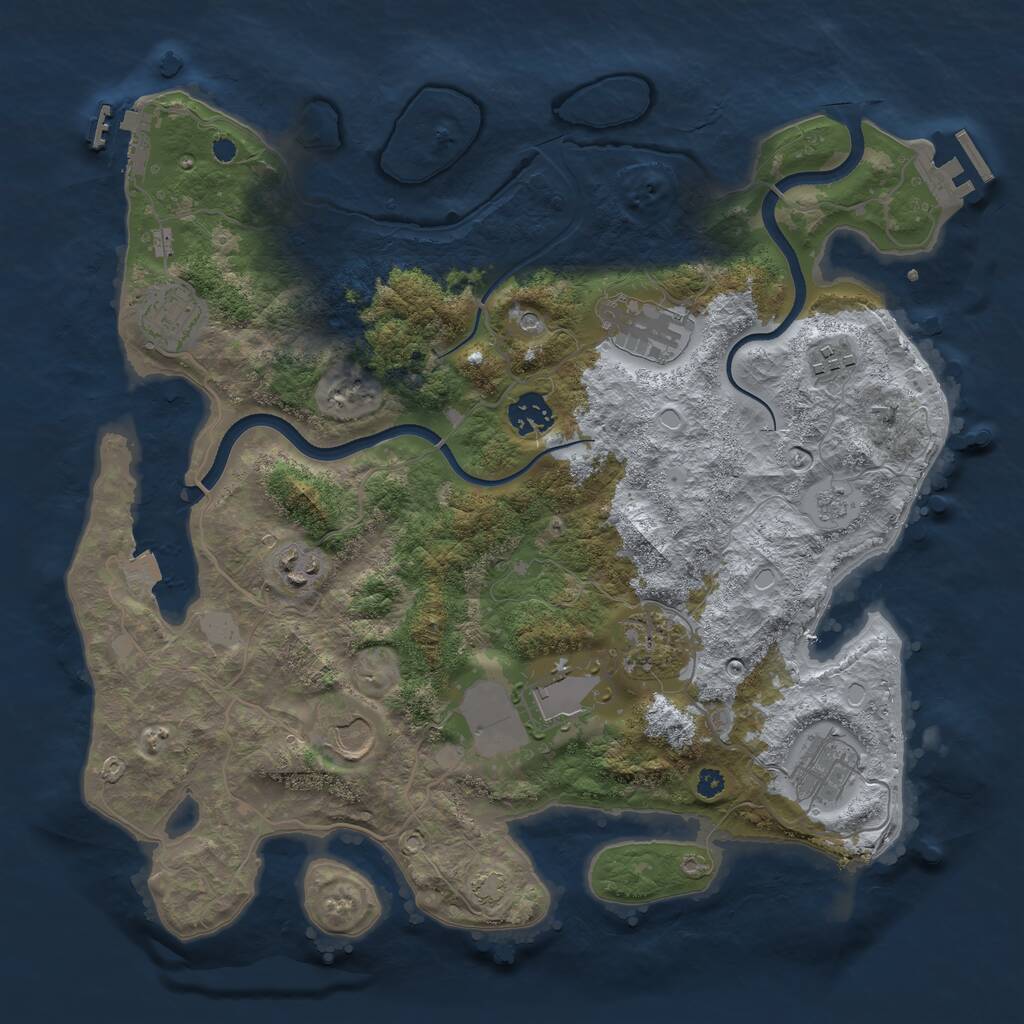 Rust Map: Procedural Map, Size: 3600, Seed: 2315471, 15 Monuments