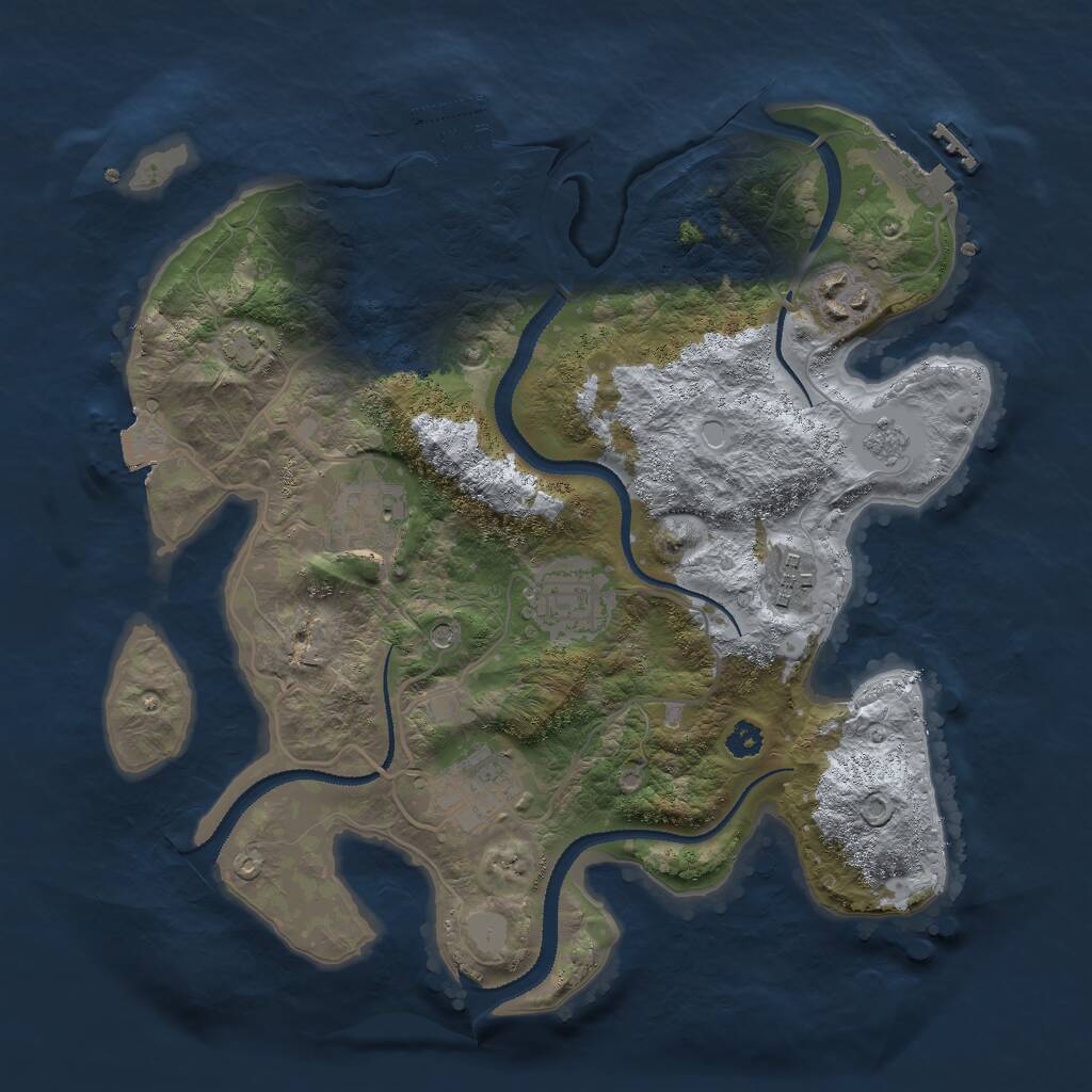 Rust Map: Procedural Map, Size: 3000, Seed: 92346907, 11 Monuments