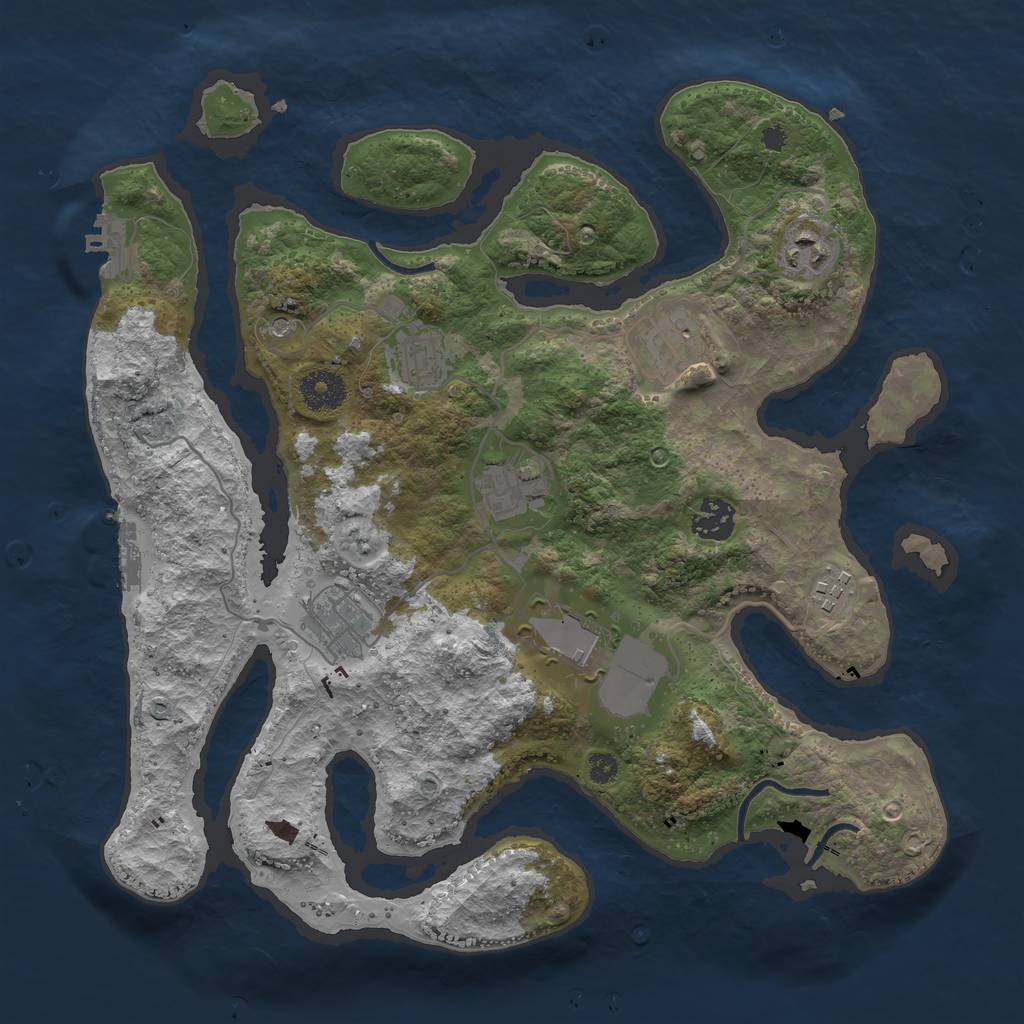 Rust Map: Procedural Map, Size: 3507, Seed: 272725237, 13 Monuments