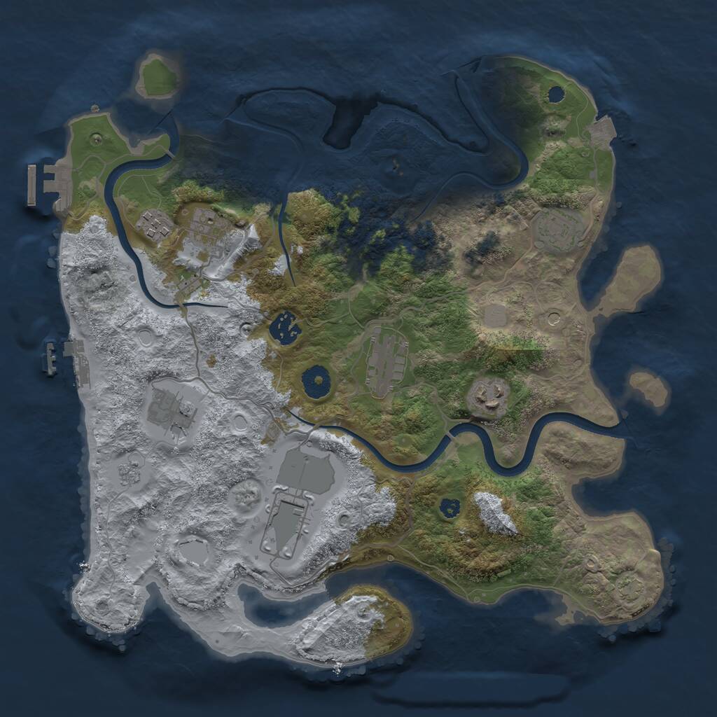 Rust Map: Procedural Map, Size: 3507, Seed: 272725237, 14 Monuments