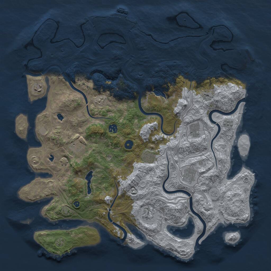 Rust Map: Procedural Map, Size: 4500, Seed: 1488561158, 14 Monuments