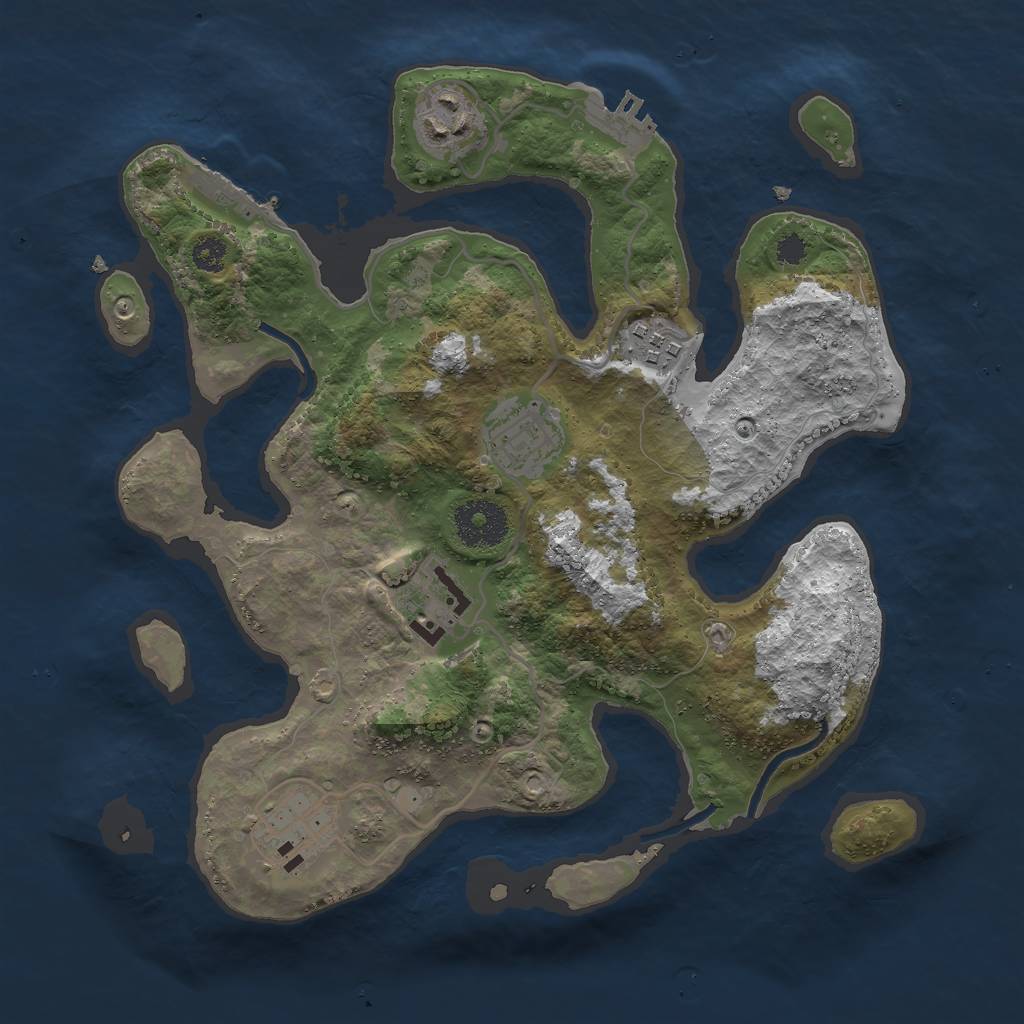 Rust Map: Procedural Map, Size: 3000, Seed: 811807661, 9 Monuments