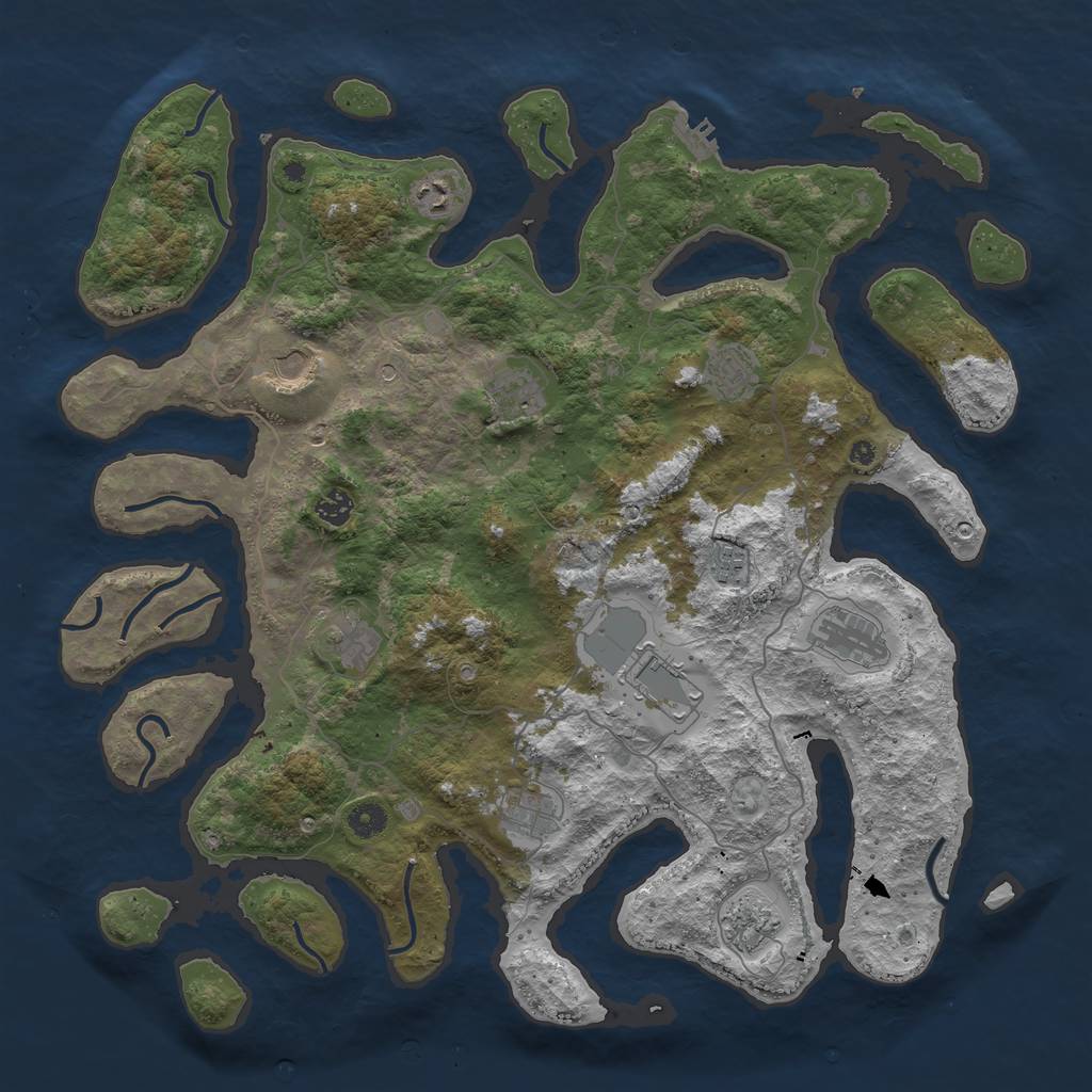 Rust Map: Procedural Map, Size: 4500, Seed: 881233, 15 Monuments