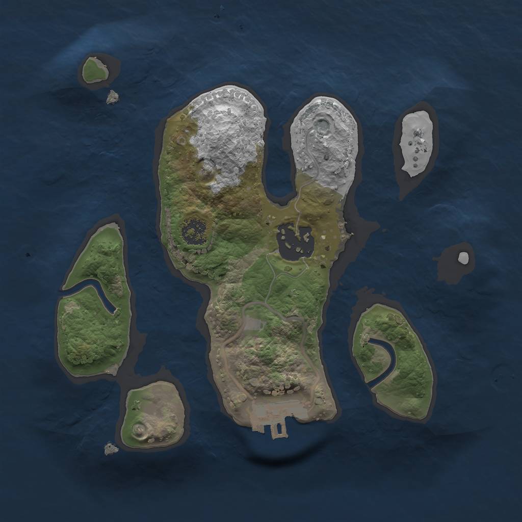 Rust Map: Procedural Map, Size: 2000, Seed: 717749962, 4 Monuments